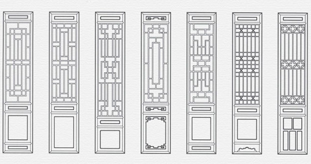 渭源常用中式仿古花窗图案隔断设计图